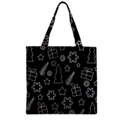 Simple Xmas Pattern Zipper Grocery Tote Bag by Valentinaart