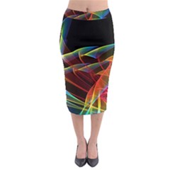 Dancing Northern Lights, Abstract Summer Sky  Midi Pencil Skirt by DianeClancy