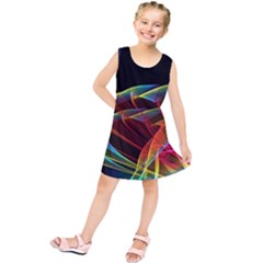 Dancing Northern Lights, Abstract Summer Sky  Kids  Tunic Dress