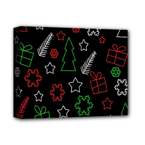 Green And  Red Xmas Pattern Deluxe Canvas 14  X 11  by Valentinaart