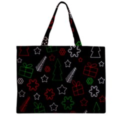 Green And  Red Xmas Pattern Zipper Mini Tote Bag by Valentinaart