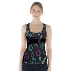 Creative Xmas Pattern Racer Back Sports Top by Valentinaart