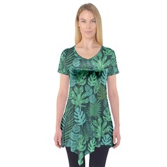 Tropical Plantation Pattern2 Short Sleeve Tunic 