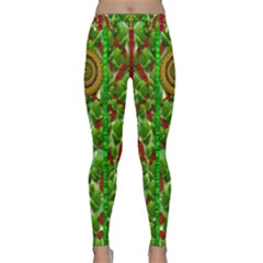 The Golden Moon Over The Holiday Forest Classic Yoga Leggings