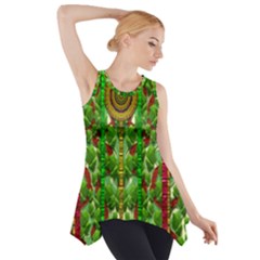 The Golden Moon Over The Holiday Forest Side Drop Tank Tunic