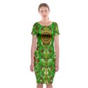 The Golden Moon Over The Holiday Forest Classic Short Sleeve Midi Dress View1