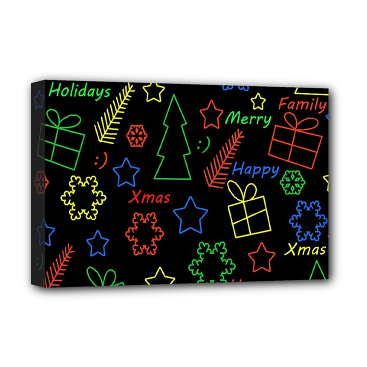 Playful Xmas pattern Deluxe Canvas 18  x 12  