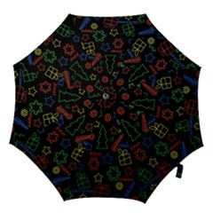 Playful Xmas Pattern Hook Handle Umbrellas (large) by Valentinaart