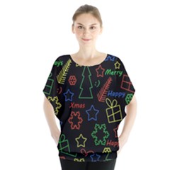 Playful Xmas Pattern Blouse