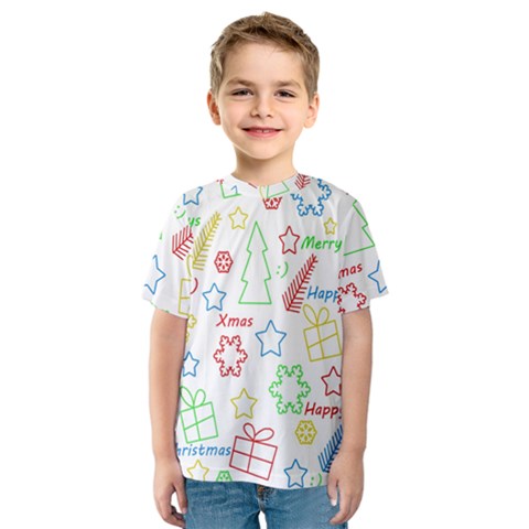 Simple Christmas Pattern Kids  Sport Mesh Tee by Valentinaart