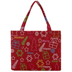 Red Xmas Pattern Mini Tote Bag by Valentinaart