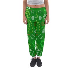 Green Xmas Pattern Women s Jogger Sweatpants by Valentinaart