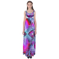 Crystal Northern Lights Palace, Abstract Ice  Empire Waist Maxi Dress by DianeClancy