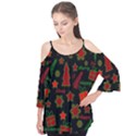 Red and green Xmas pattern Flutter Tees View1