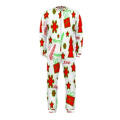 Red And Green Christmas Pattern Onepiece Jumpsuit (kids)