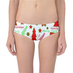 Red And Green Christmas Pattern Classic Bikini Bottoms by Valentinaart