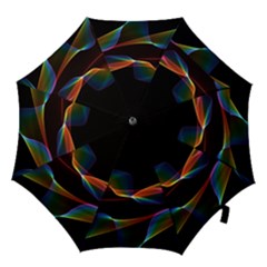 Fluted Cosmic Rafluted Cosmic Rainbow, Abstract Winds Hook Handle Umbrellas (medium) by DianeClancy