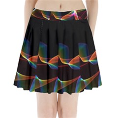 Fluted Cosmic Rafluted Cosmic Rainbow, Abstract Winds Pleated Mini Skirt by DianeClancy