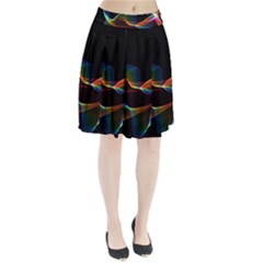 Fluted Cosmic Rafluted Cosmic Rainbow, Abstract Winds Pleated Skirt by DianeClancy