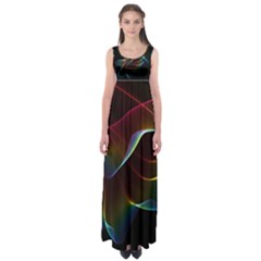 Imagine, Through The Abstract Rainbow Veil Empire Waist Maxi Dress by DianeClancy