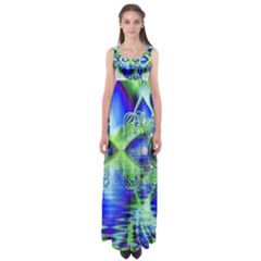 Irish Dream Under Abstract Cobalt Blue Skies Empire Waist Maxi Dress by DianeClancy