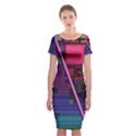 Jewel City, Radiant Rainbow Abstract Urban Classic Short Sleeve Midi Dress View1