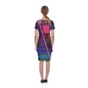 Jewel City, Radiant Rainbow Abstract Urban Classic Short Sleeve Midi Dress View2