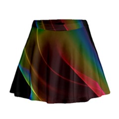 Liquid Rainbow, Abstract Wave Of Cosmic Energy  Mini Flare Skirt by DianeClancy