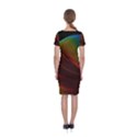 Liquid Rainbow, Abstract Wave Of Cosmic Energy  Classic Short Sleeve Midi Dress View2