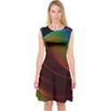 Liquid Rainbow, Abstract Wave Of Cosmic Energy  Capsleeve Midi Dress View1