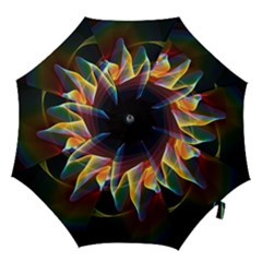 Northern Lights, Abstract Rainbow Aurora Hook Handle Umbrellas (medium) by DianeClancy