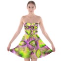 Raspberry Lime Mystical Magical Lake, Abstract  Strapless Bra Top Dress View1