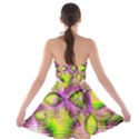 Raspberry Lime Mystical Magical Lake, Abstract  Strapless Bra Top Dress View2