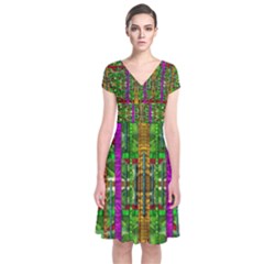 A Gift Given By Love Short Sleeve Front Wrap Dress by pepitasart