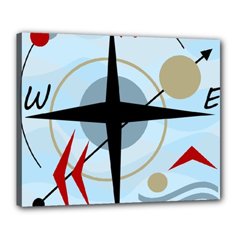 Compass Canvas 20  X 16  by Valentinaart