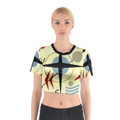 Compass 3 Cotton Crop Top by Valentinaart