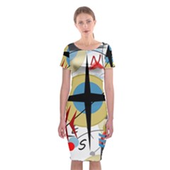 Compass 4 Classic Short Sleeve Midi Dress by Valentinaart