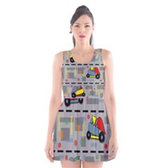 Toy Cars Scoop Neck Skater Dress by Valentinaart