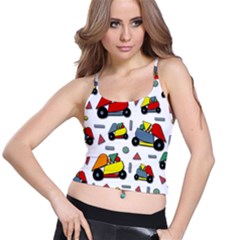 Toy Cars Pattern Spaghetti Strap Bra Top by Valentinaart