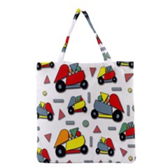 Toy Cars Pattern Grocery Tote Bag by Valentinaart