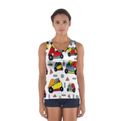 Toy Cars Pattern Women s Sport Tank Top  by Valentinaart