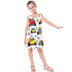 Toy Cars Pattern Kids  Sleeveless Dress by Valentinaart