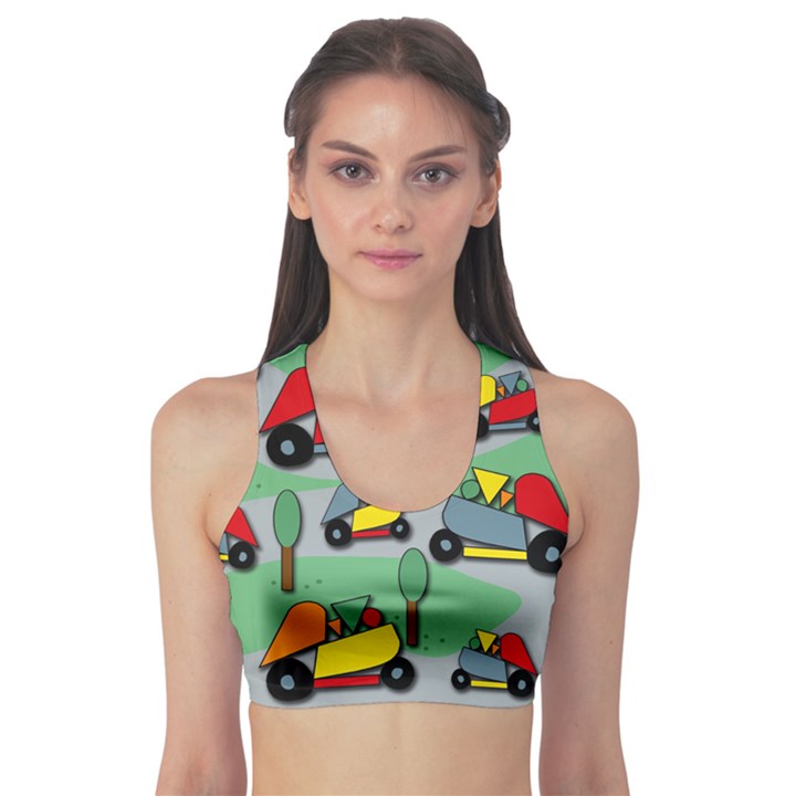 Toy car pattern Sports Bra