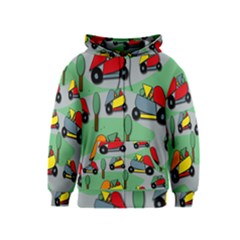 Toy Car Pattern Kids  Zipper Hoodie by Valentinaart