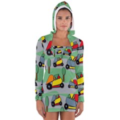 Toy Car Pattern Women s Long Sleeve Hooded T-shirt by Valentinaart