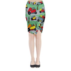 Toy Car Pattern Midi Wrap Pencil Skirt by Valentinaart