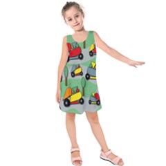 Toy Car Pattern Kids  Sleeveless Dress by Valentinaart