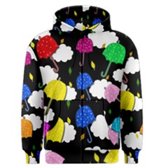 Umbrellas 2 Men s Zipper Hoodie by Valentinaart