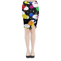 Umbrellas 2 Midi Wrap Pencil Skirt by Valentinaart