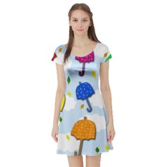 Umbrellas  Short Sleeve Skater Dress by Valentinaart